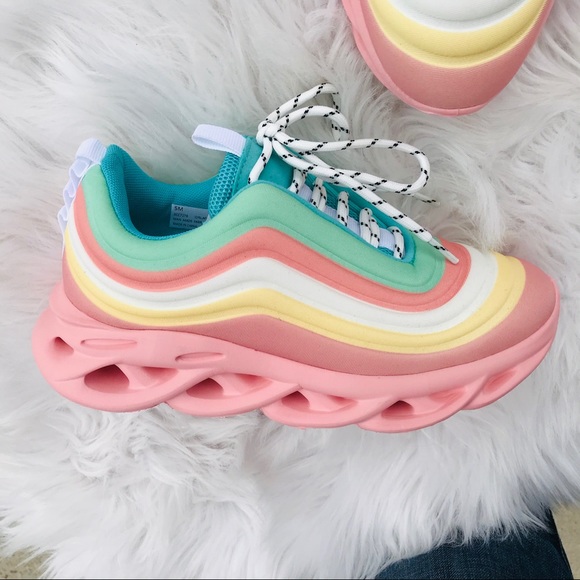 Cape Robbin Shoes - Robbin Orlando Color Block Platform Wedge Sneaker